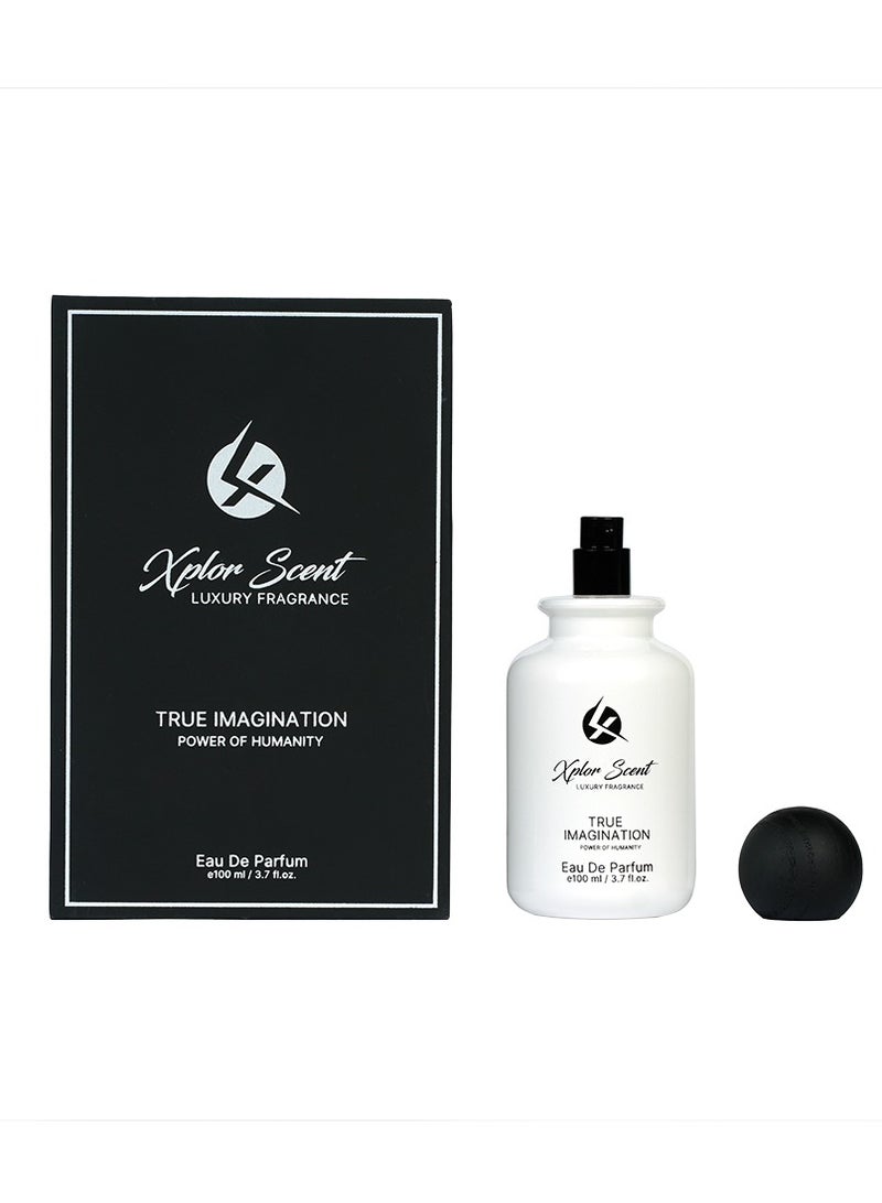 Xplor Scent True Imagination Eau De Parfum 100ml – Long-Lasting Floral Woody Unisex Perfume with Vanilla, Musk & Sandalwood - Image 1